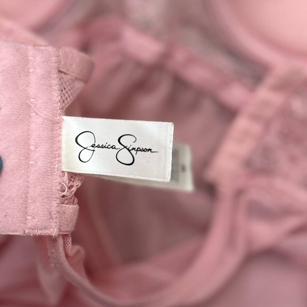 Jessica Simpson Nightie Chemise Babydoll Lingerie Nightgown Sheer Pink M Medium - Picture 5 of 6